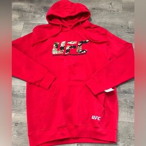 UFC Red Pullover Hoodie Size Large New